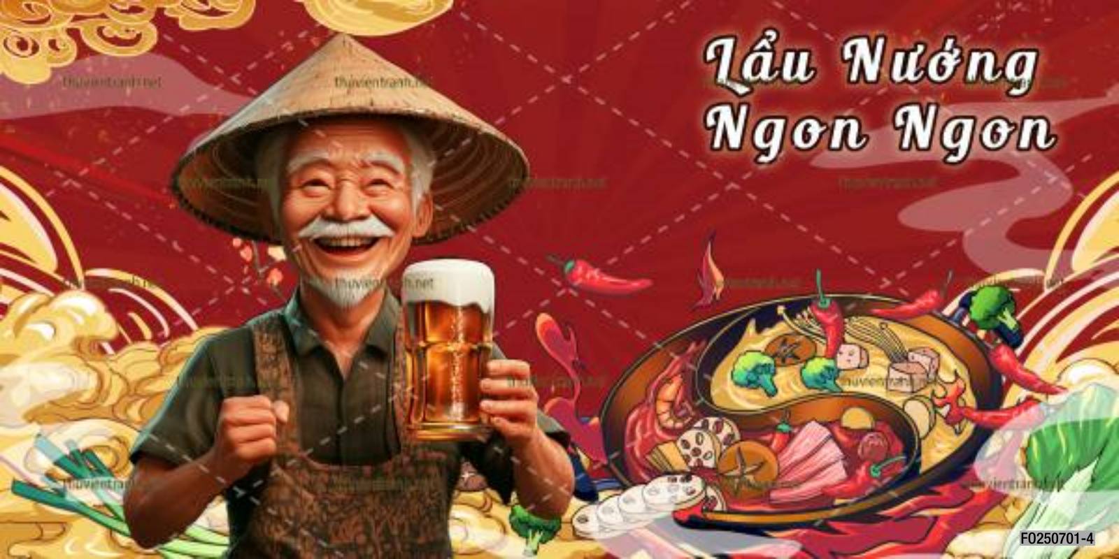 Tranh dán tường Quán Bia- Quán Nhậu- Quán lẩu, nướng, quán ăn - Tranh tường hot nhất