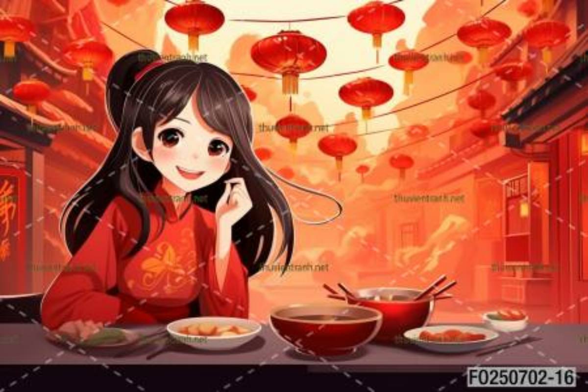 Tranh dán tường quán ăn Vặt, Mỳ cay - Tranh tường chất lượng cao
