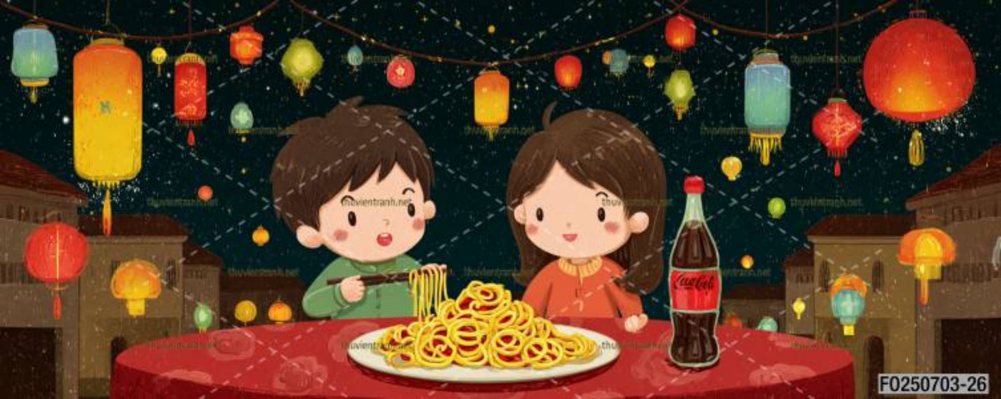 Tranh dán tường quán ăn Vặt, Mỳ cay - Tranh tường chất lượng cao