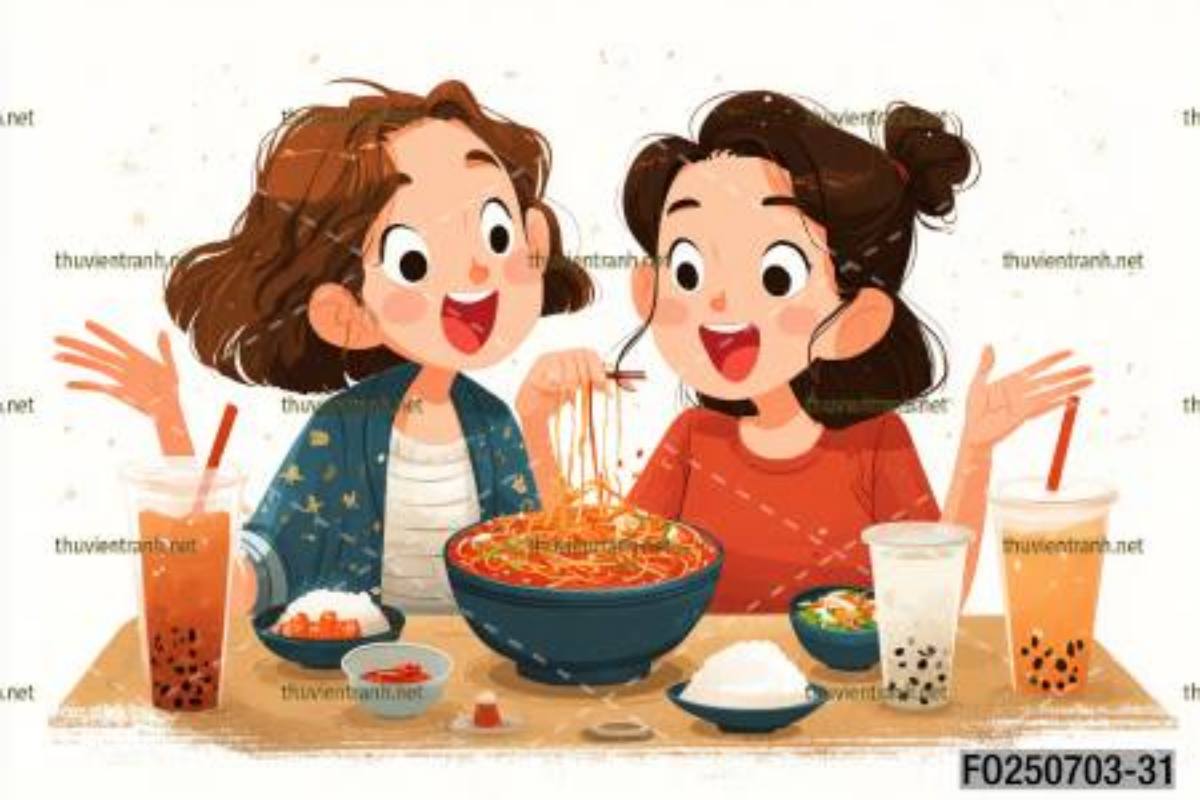 Tranh dán tường quán ăn Vặt, Mỳ cay - Tranh tường chất lượng cao