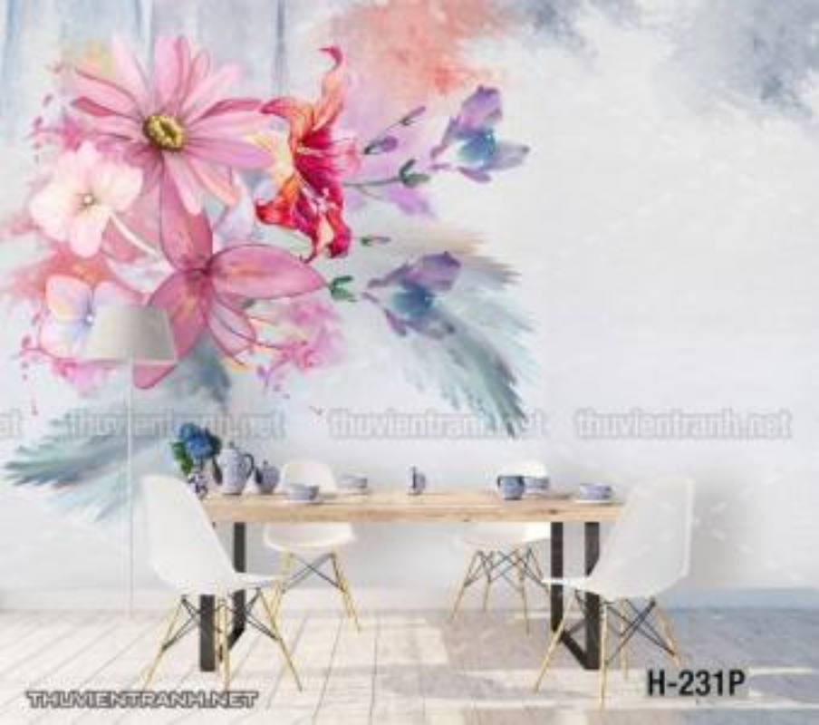 Tranh dán tường hoa - Tranh tường chất lượng cao