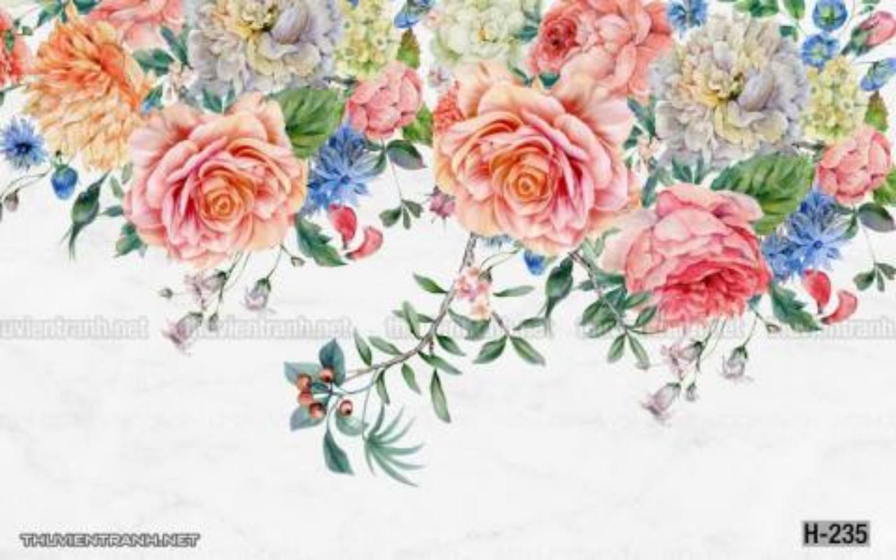 Tranh dán tường hoa - Tranh tường chất lượng cao