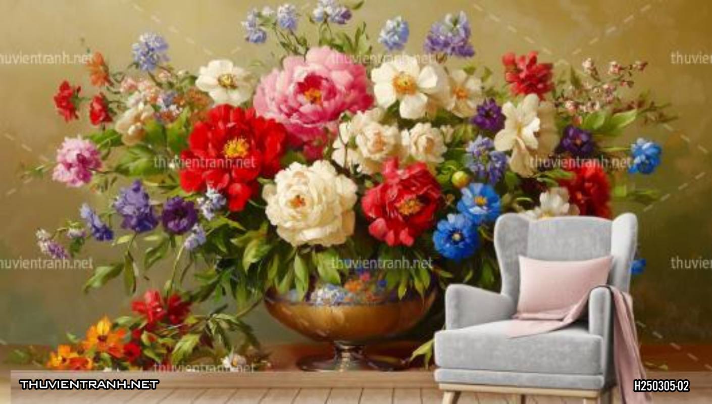 Tranh dán tường hoa. - Tranh tường chất lượng cao