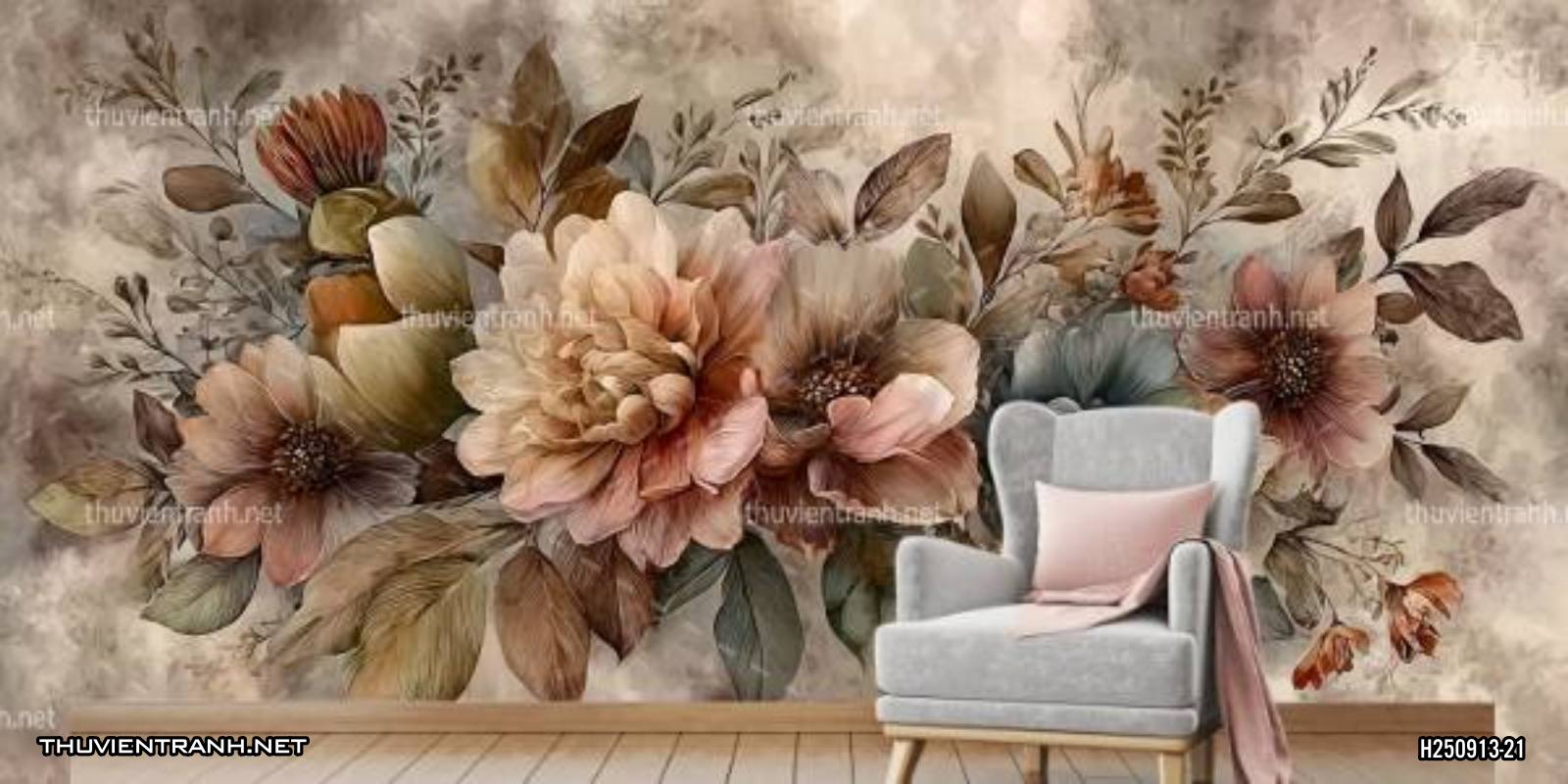 Tranh dán tường hoa - Tranh tường chất lượng cao