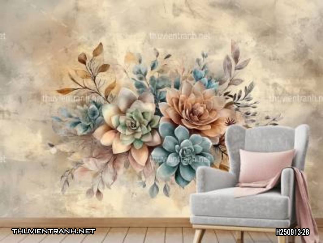 Tranh dán tường hoa - Tranh tường chất lượng cao