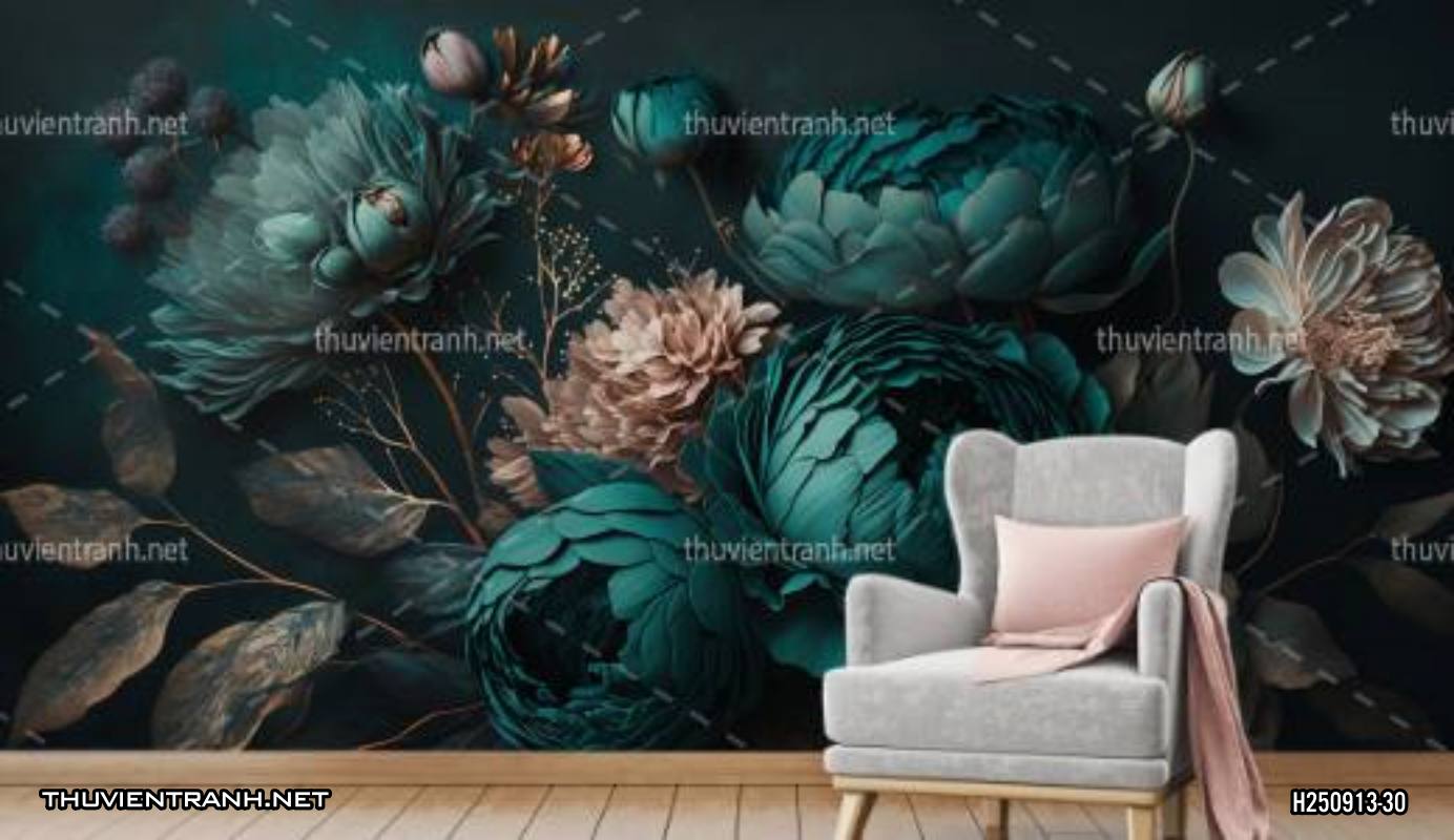 Tranh dán tường hoa - Tranh tường chất lượng cao