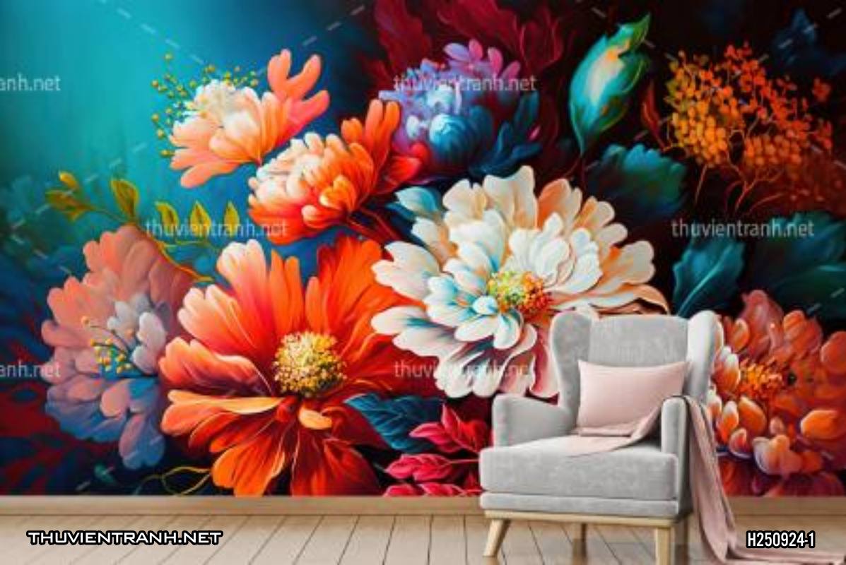 Tranh dán tường hoa - Tranh tường chất lượng cao