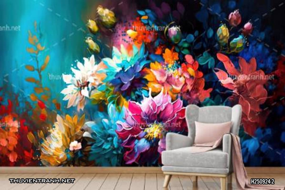 Tranh dán tường hoa - Tranh tường chất lượng cao