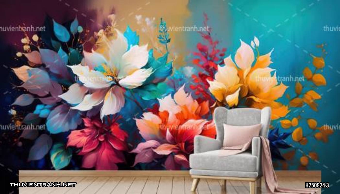 Tranh dán tường hoa - Tranh tường chất lượng cao