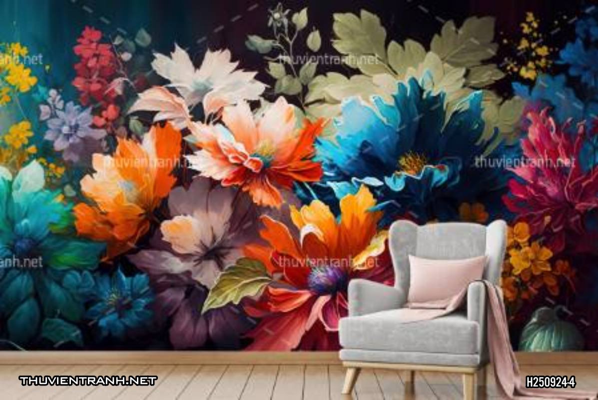 Tranh dán tường hoa - Tranh tường chất lượng cao