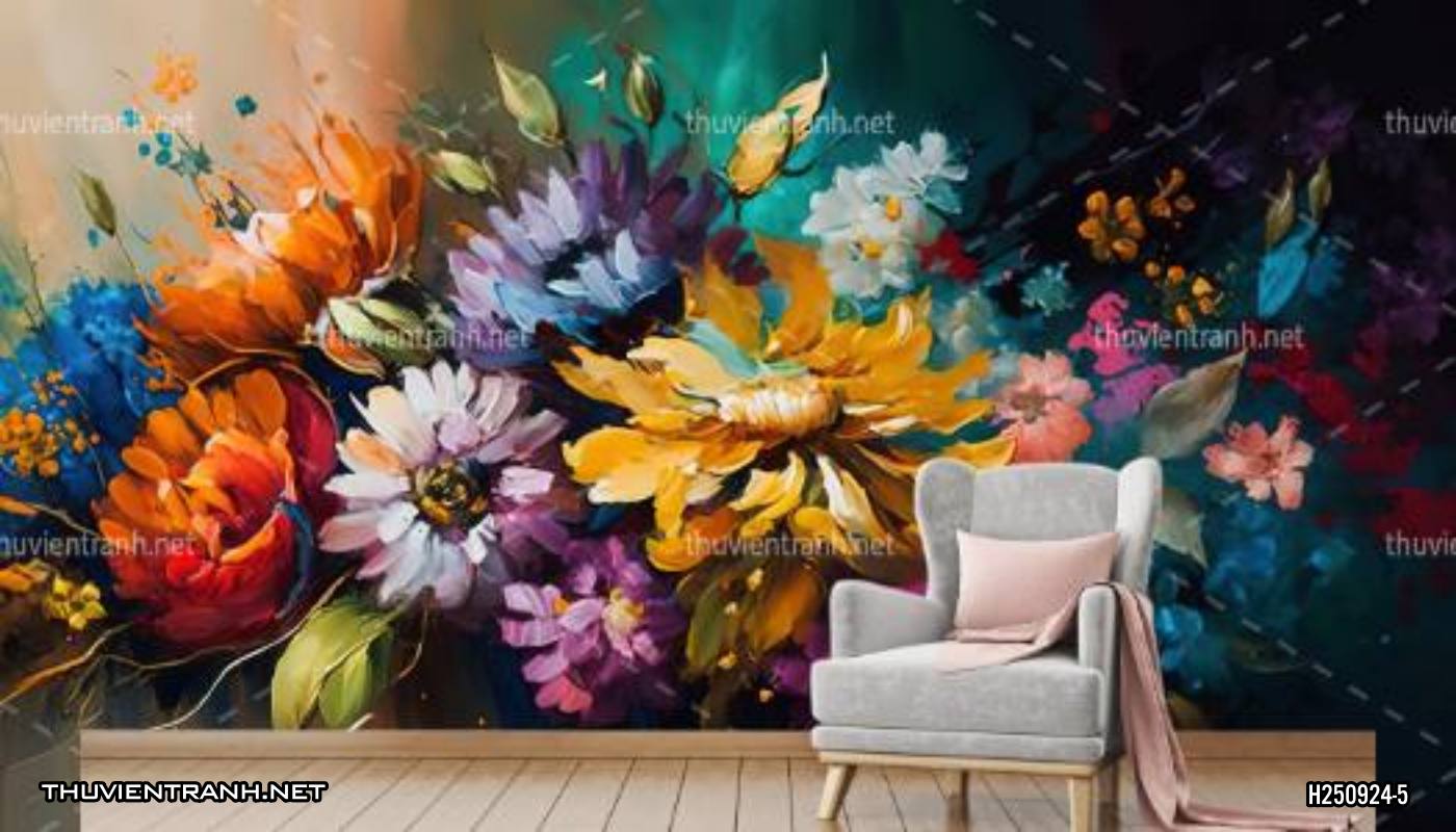 Tranh dán tường hoa - Tranh tường chất lượng cao