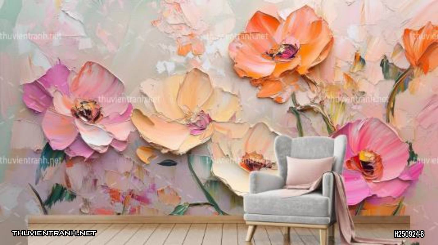 Tranh dán tường hoa - Tranh tường chất lượng cao