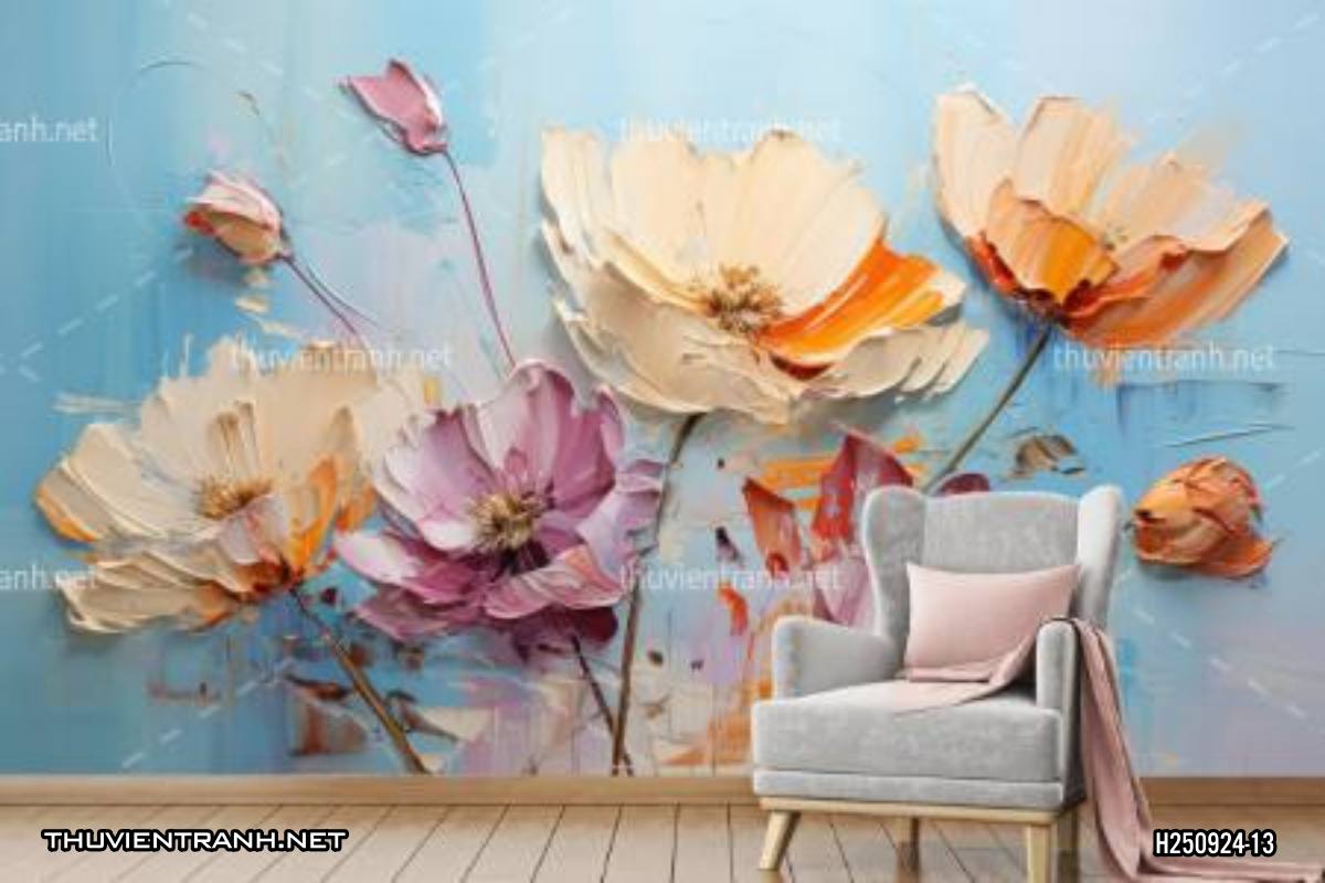 Tranh dán tường hoa - Tranh tường chất lượng cao