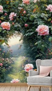 Tranh dán tường hoa cổ điển, hoa hồng, hoa tân cổ điển - Tranh tường chất lượng cao