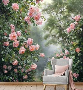 Tranh dán tường hoa cổ điển, hoa hồng, hoa tân cổ điển - Tranh tường chất lượng cao