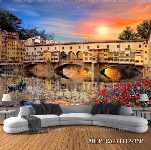 Tranh phong cảnh đường phố Châu Âu - Tranh tường chất lượng cao