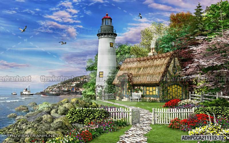 Tranh phong cảnh đường phố Châu Âu - Tranh tường chất lượng cao