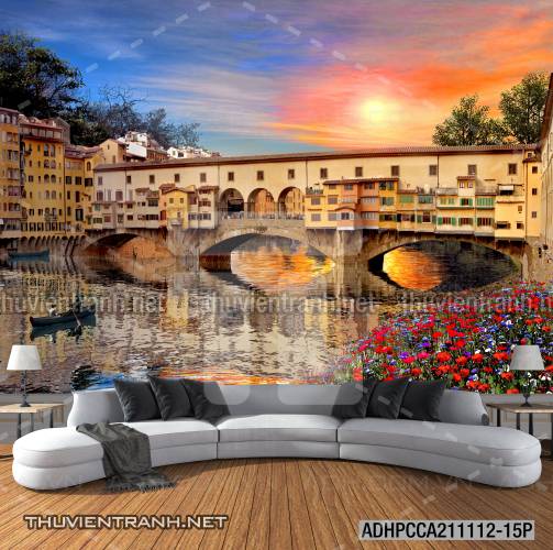 Tranh phong cảnh đường phố Châu Âu - Tranh tường chất lượng cao