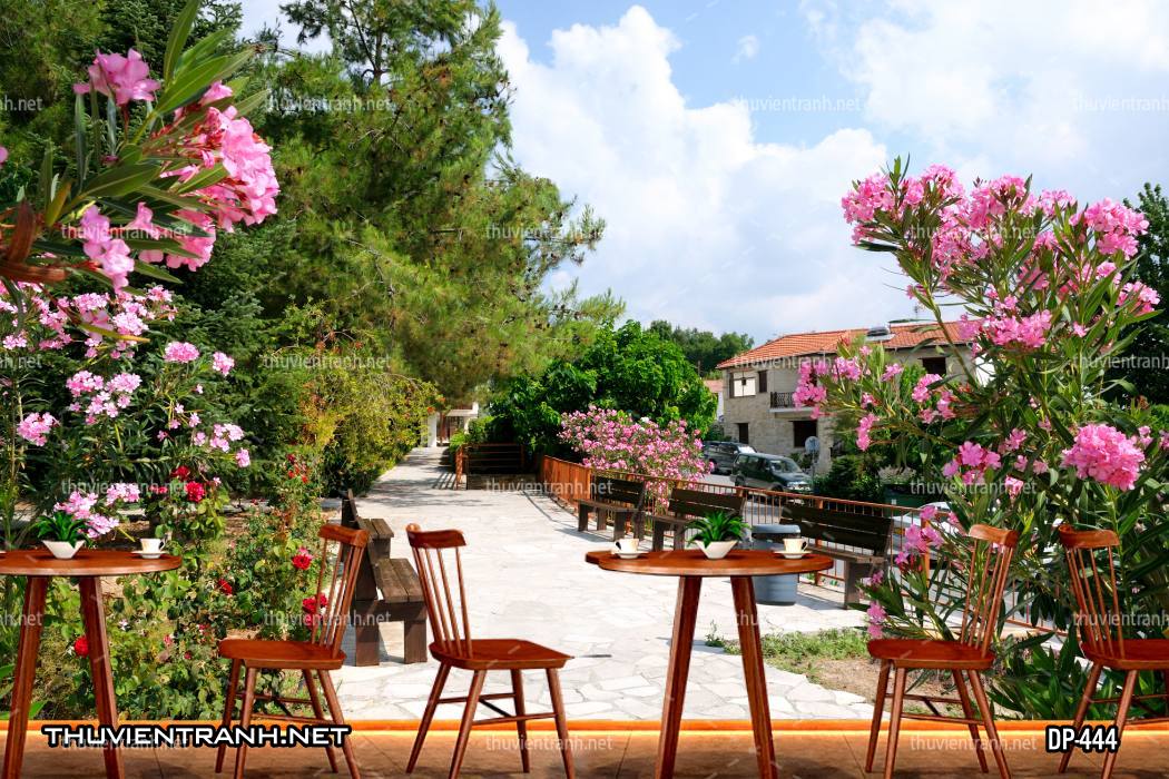 Tranh dán tường 3D đường phố Châu Âu - Tranh tường chất lượng cao