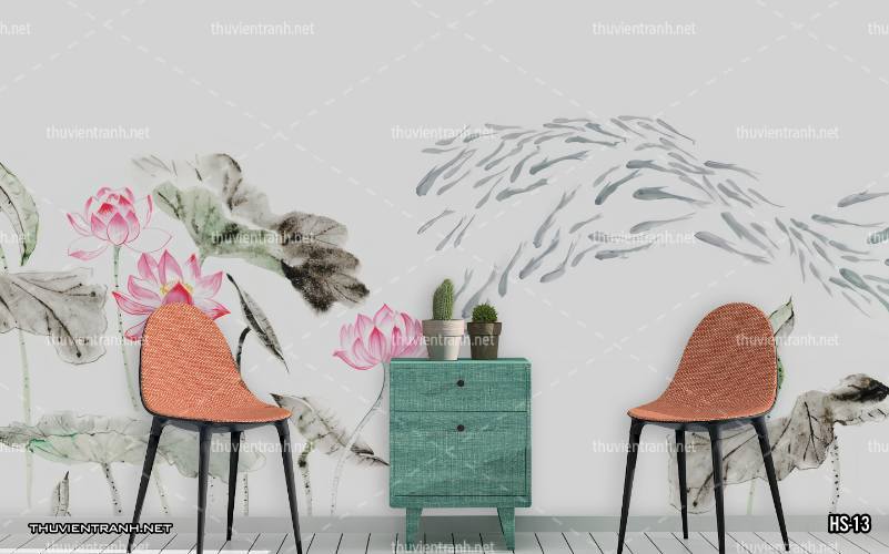 Tranh dán tường Hoa Sen - Tranh tường chất lượng cao