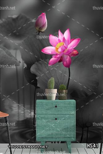 Tranh dán tường Hoa Sen - Tranh tường chất lượng cao