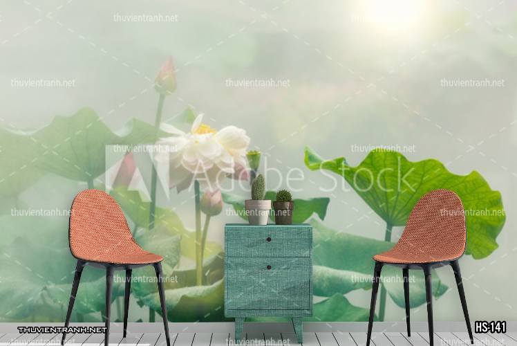  Tranh dán tường Hoa Sen - Tranh tường chất lượng cao