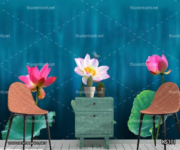 Tranh dán tường Hoa Sen - Tranh tường chất lượng cao