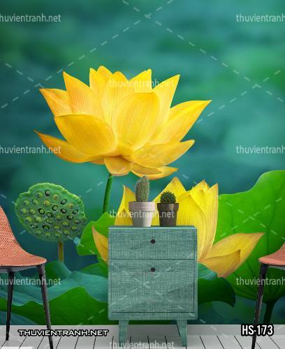 Tranh dán tường Hoa Sen - Tranh tường chất lượng cao