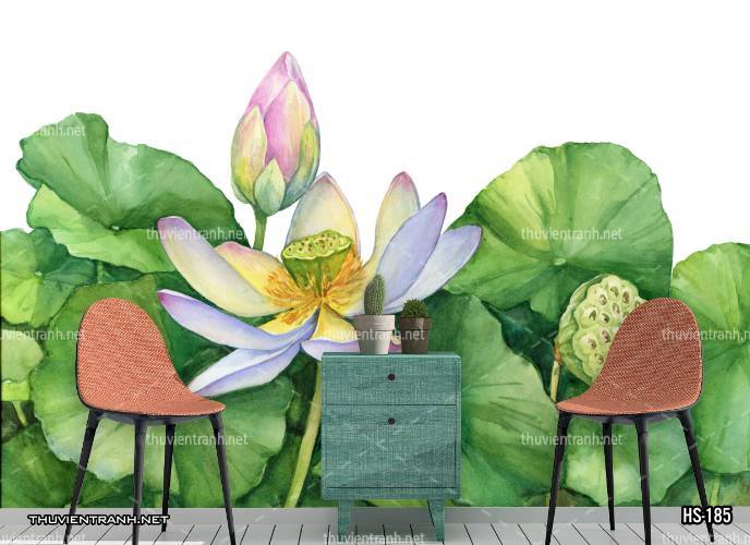 Tranh dán tường Hoa Sen - Tranh tường chất lượng cao