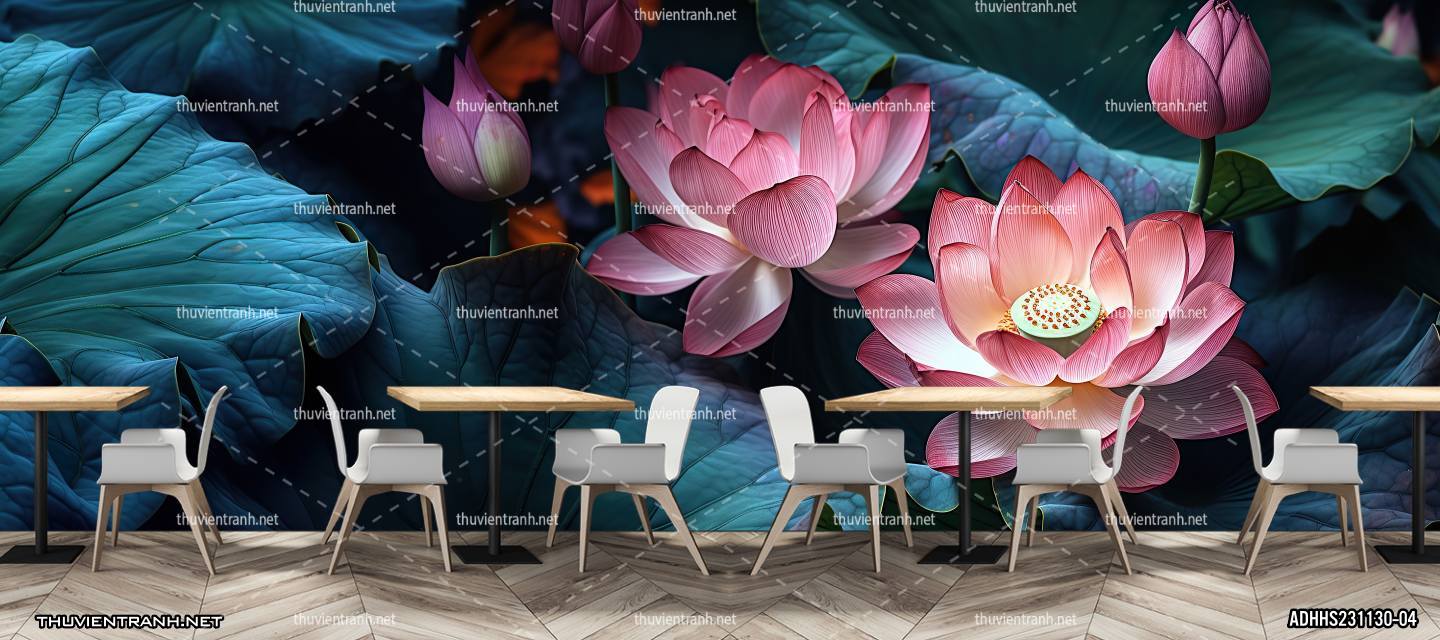 Tranh dán tường Hoa Sen - Tranh tường chất lượng cao
