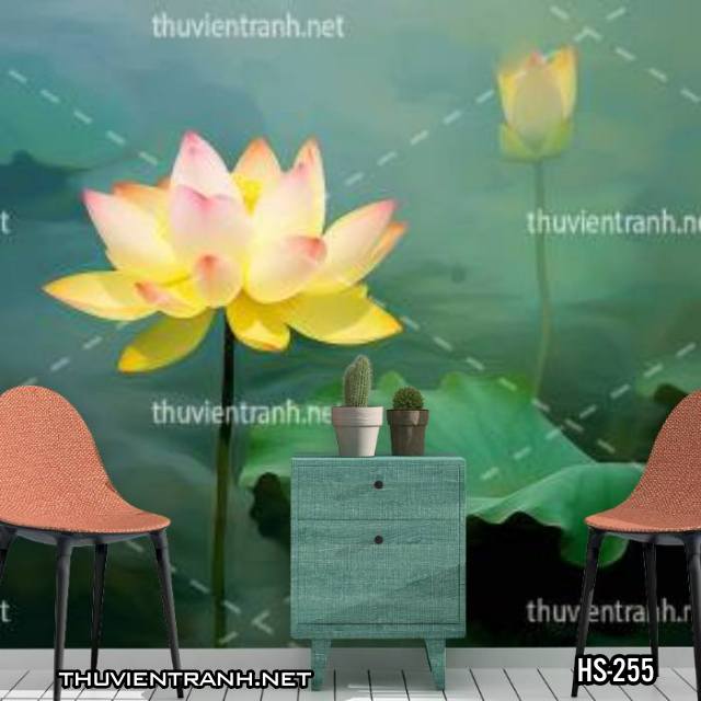 Tranh dán tường Hoa Sen - Tranh tường chất lượng cao