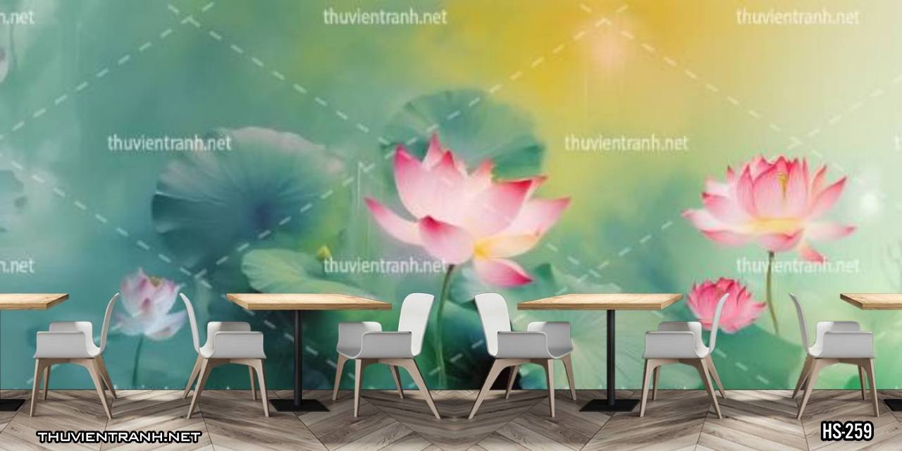 Tranh dán tường Hoa Sen - Tranh tường chất lượng cao