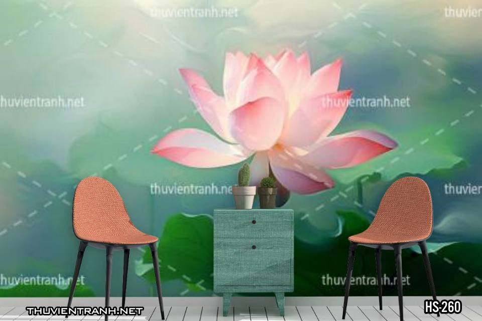 Tranh dán tường Hoa Sen - Tranh tường chất lượng cao