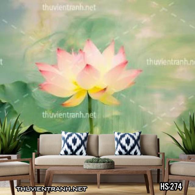 Tranh dán tường Hoa Sen - Tranh tường chất lượng cao