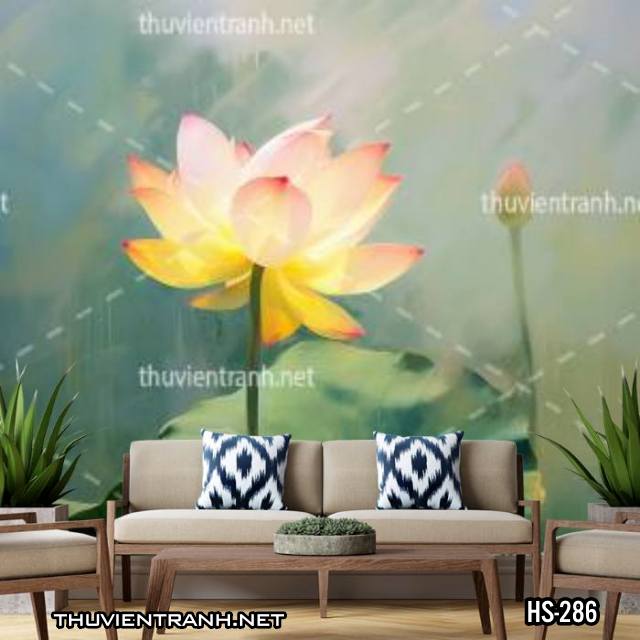 Tranh dán tường Hoa Sen - Tranh tường chất lượng cao