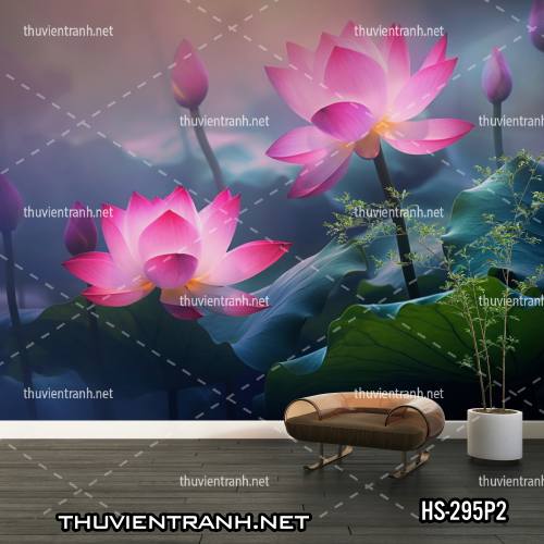 Tranh dán tường Hoa Sen - Tranh tường chất lượng cao