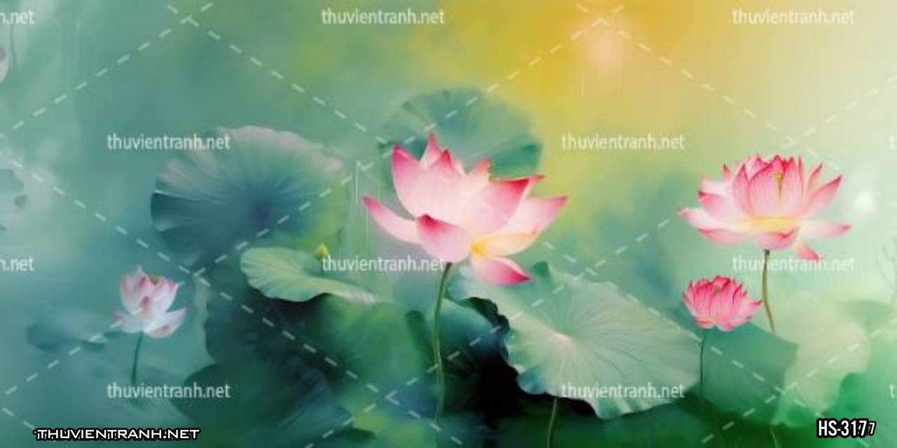 Tranh dán tường Hoa Sen - Tranh tường chất lượng cao