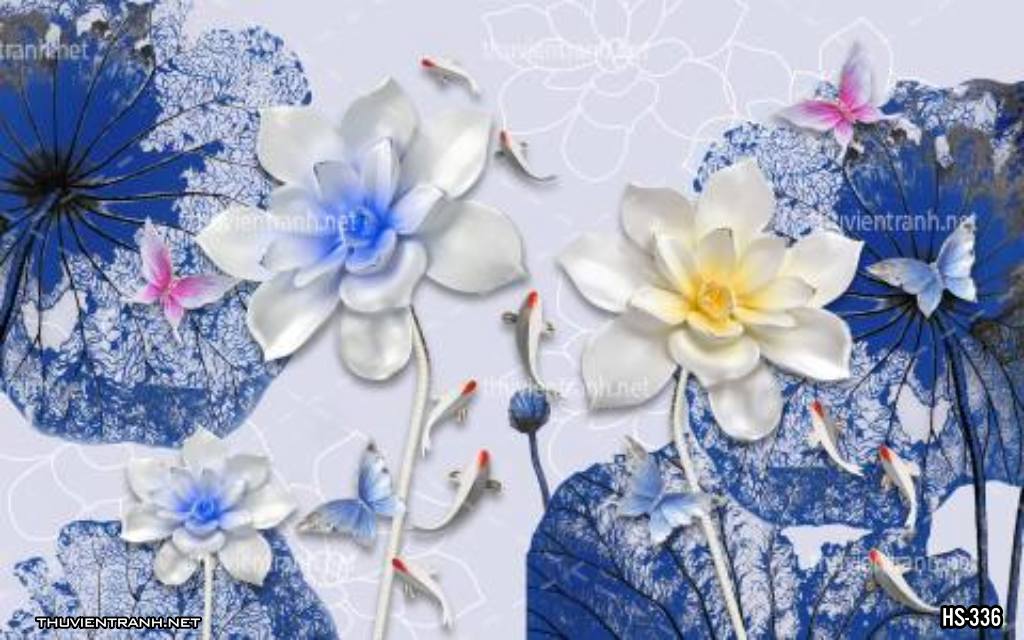 Tranh dán tường Hoa Sen - Tranh tường chất lượng cao