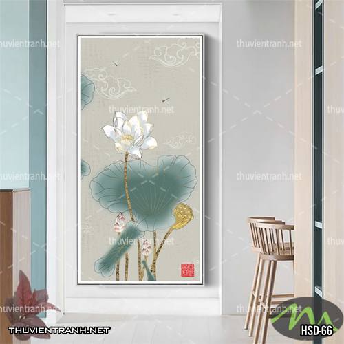  Tranh dán tường Hoa Sen Khổ Đứng - Tranh tường chất lượng cao