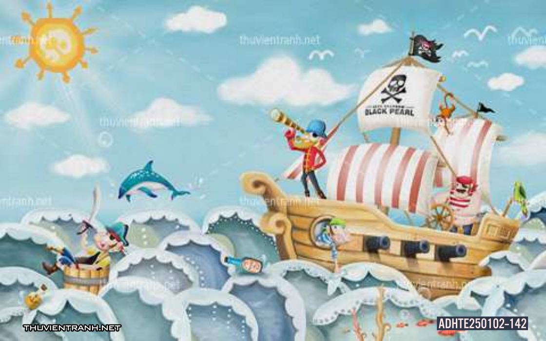 Nền tường trẻ em, tranh dán tường phòng cho bé - Tranh tường chất lượng cao