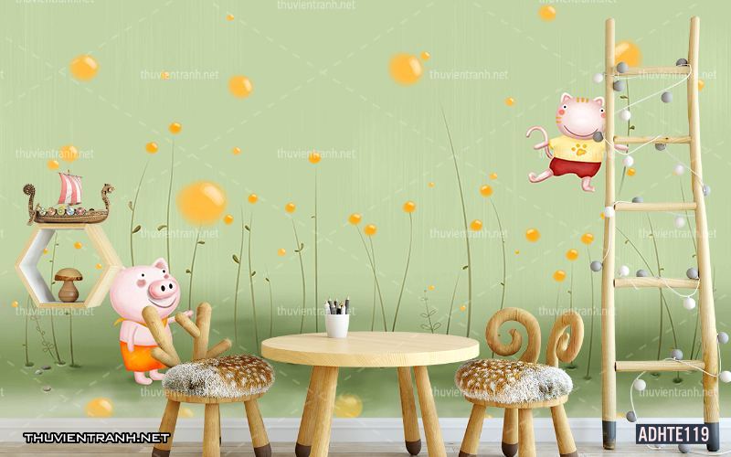 Tranh dán tường trang trí phòng ngủ trẻ em - Tranh tường chất lượng cao