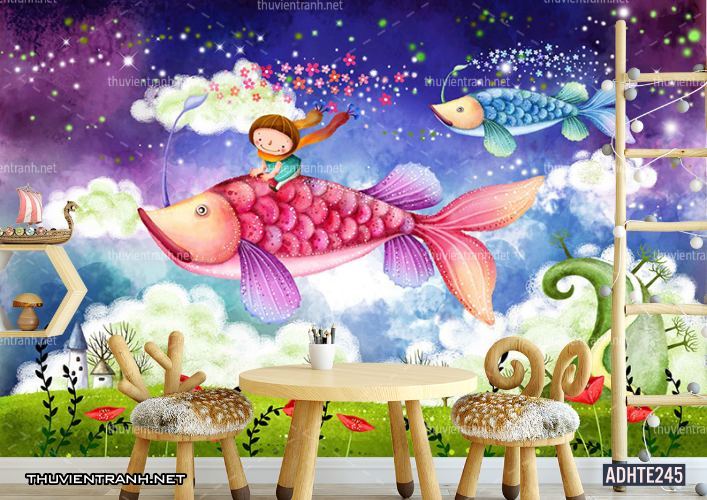 Tranh dán tường trang trí phòng ngủ trẻ em - Tranh tường chất lượng cao
