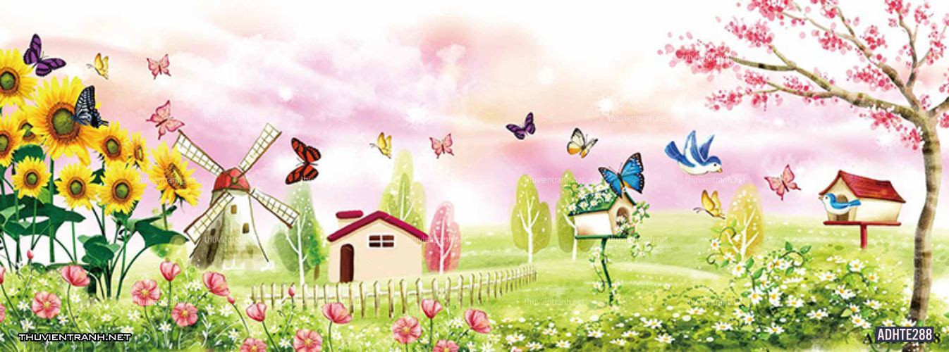Tranh dán tường trang trí phòng ngủ trẻ em - Tranh tường chất lượng cao