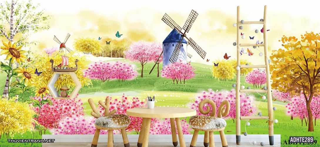 Tranh dán tường trang trí phòng ngủ trẻ em - Tranh tường chất lượng cao
