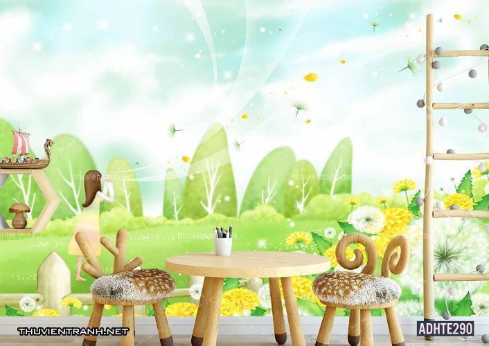 Tranh dán tường trang trí phòng ngủ trẻ em - Tranh tường chất lượng cao