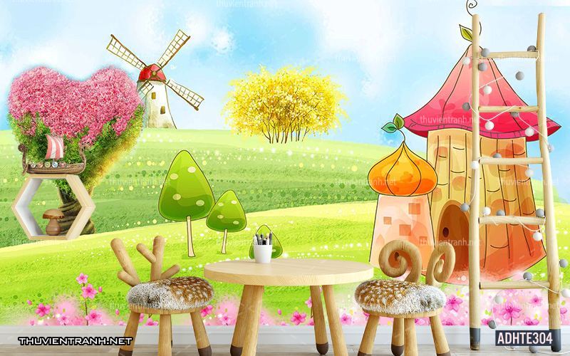 Tranh dán tường trang trí phòng ngủ trẻ em - Tranh tường chất lượng cao
