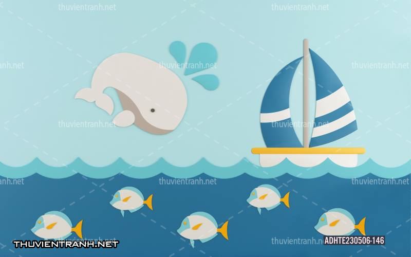 Tranh dán tường  đại dương cho trẻ em - Tranh tường chất lượng cao