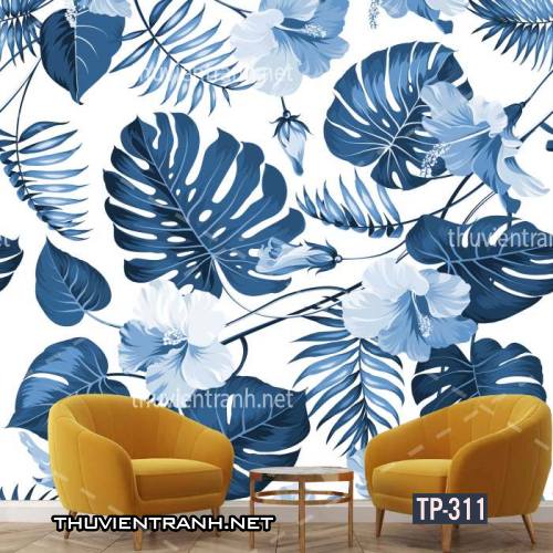 Tranh dán tường Hoa lá nhiệt đới, Tropical Leaves - Tranh tường chất lượng cao