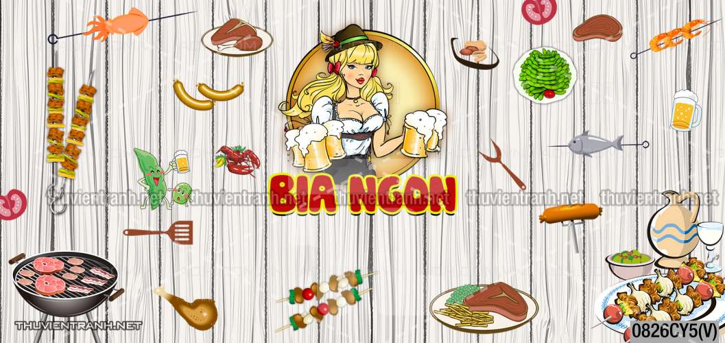 Tranh dán tường quán bia - beer - Tranh tường chất lượng cao